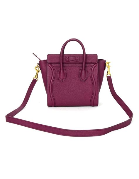 celine nano luggage raspberry|Nano Luggage bag in drummed calfskin .